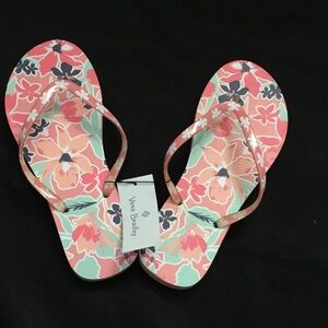 Vera Bradley Floral Sandals - Coral and Mint
